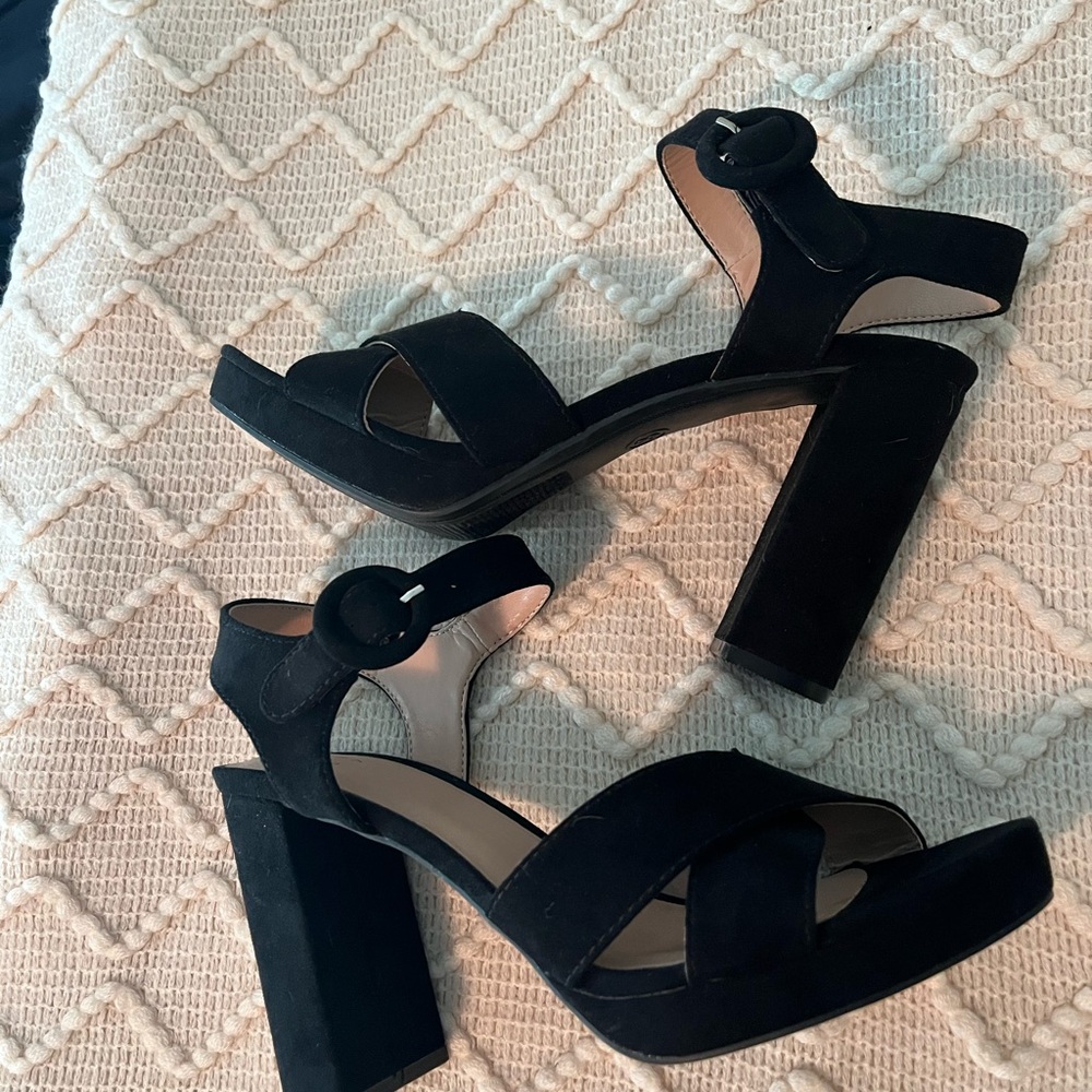 a new day Black Block Heel Sandals